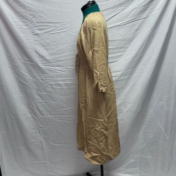 Universal Thread tan neutral peasant top long sleeve maxi dress | Sz M - Picture 5 of 7